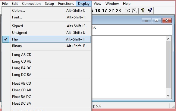 Figure2.45-Set_Display_Mode_to_Hex_in_Modbus_Poll