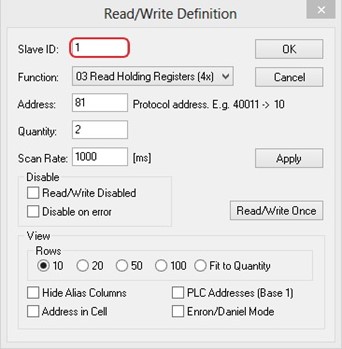 Figure2.47-Slave_ID_in_the_Modbus_Poll_Function_is_set_to_1